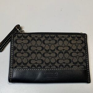 Coach Signature Black and Brown Wristlet
